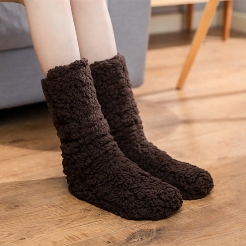 Women Ladies Girls Winter Warm Fleece Sherpa Indoor Home Stockings Slipper Socks